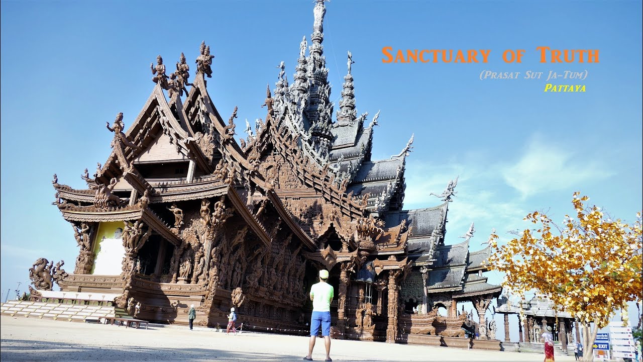Sanctuary of Truth Awesome carved wood temple in Thailand. Must watch