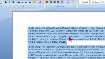 How to change line spacing in Microsoft Word 2007
