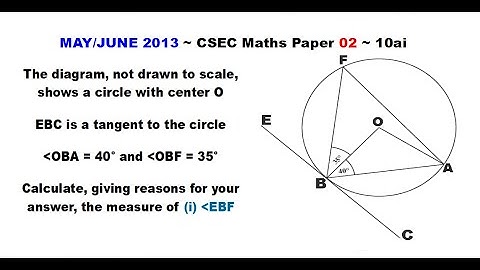 Paper2-CSEC-MATHS-283 ~ Circle Geometry: Tangent Radius Theorem ~ May/June 2013 Number 10ai