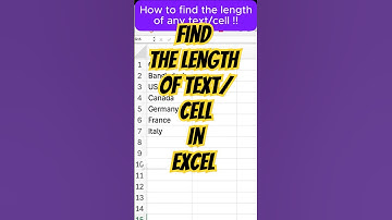 How to Find Length of Cells/Texts in Excel !!