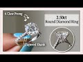 She Wanted a Bigger Look | 2.5ct Round Tapered Pave Cathedral Style Diamond Ring