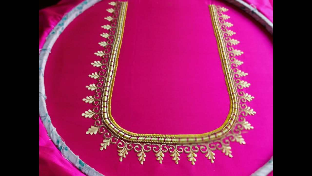 Simple embroidery work/ machine embroidery