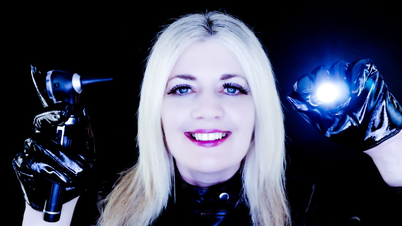 ASMR Examining Your Eyes & Ears Wearing Leather Jacket & PVC Gloves ...