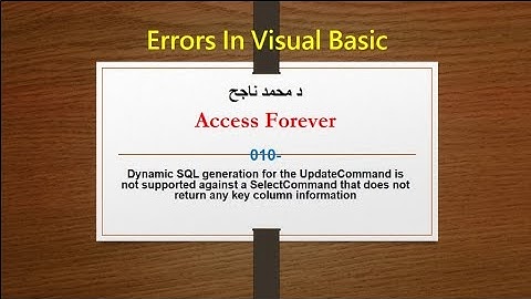 |Solved| Dynamic SQL generation for the UpdateCommand is not supported against a SelectCommand