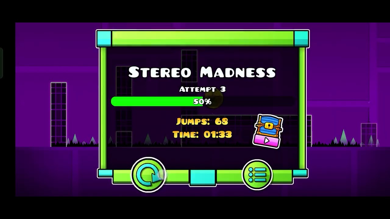 Geometry Dash Day 1 | Stereo Madness | Geometry Dash 1.9 - YouTube