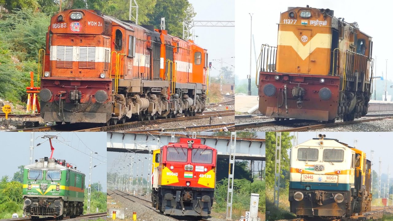Light LOCOMOTIVES of Indian Railways | ALCO + EMD + ELECTRIC | Diesel & Electric Train Engine Videos