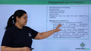 Class 12th – Management as Profession | Business Studies | Tutorials Point