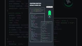 🚀 How to Create a Custom Switch with CSS3 & HTML! ⚡||#shorts #shortsviral #cssgoals #ai #2025 #web3