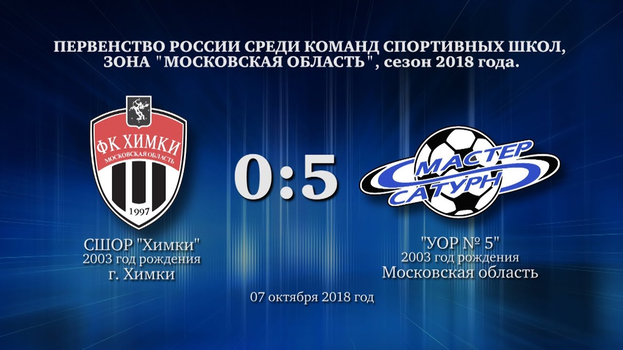 мастер сатурн фк Матч команды 2003 г.р. 07 октября 2018 год.