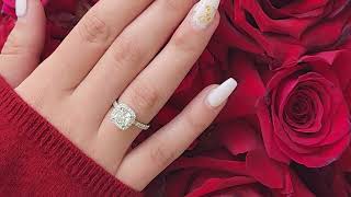 Cushion Cut Halo Diamond Engagement Ring At Nina Elle Jewels