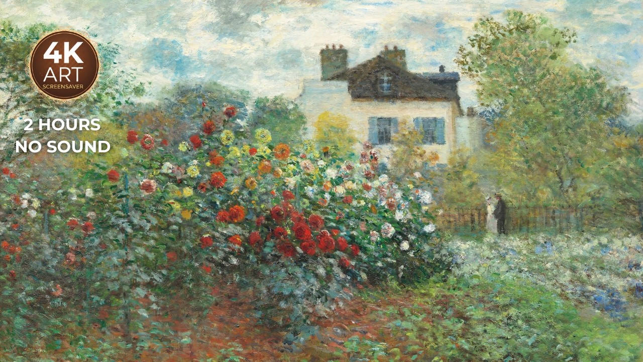 The Garden That Won | Monet's Dahlias at Argenteuil | 2 Hours No Sound Screensaver      --EcoArtLab