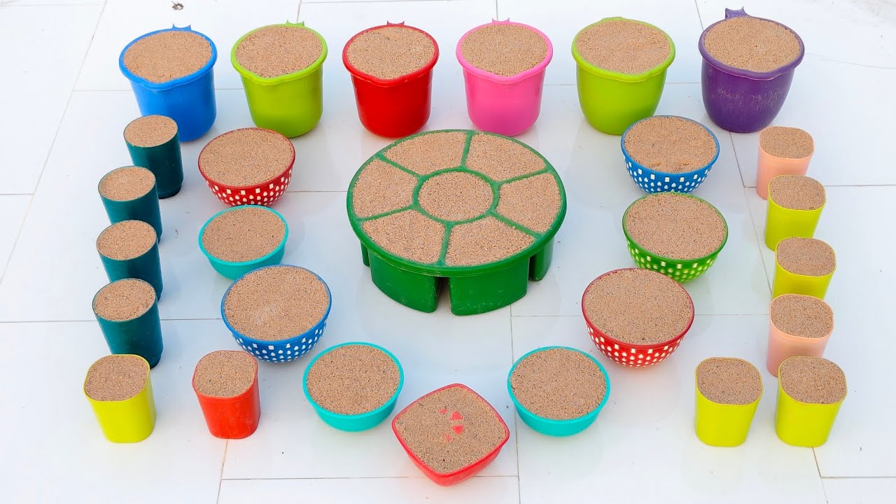 Satisfying Amezing ASMR colour glass sand cake / deasrt Sand kitchen tools set