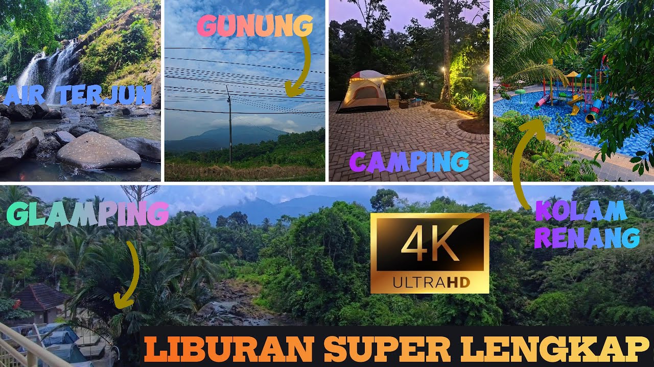 4K CURUG GOONG WISATA ALAM VIRAL camping keluarga riverside gunung air terjun #banten #hiddengems