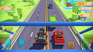 mengendarai mobil dengan cepat dijalan raya #mobilmainan #blockyhightwayracing game android offline screenshot 1
