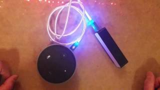 AT Hot Joe Portable Bluetooth Speaker, Blue Amazon Alexa Echo Dot hack: using without AC power = portable!