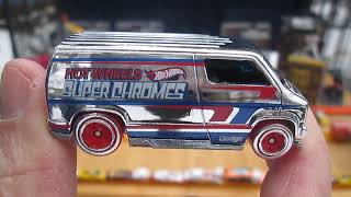 Custom '77 Dodge Van 2019 Hot Wheels Toy Diecast Unboxing and Review - Super Chromes Series - 1977