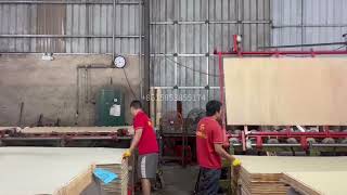 glue spreader with automatic feeding and turner for commercial plywood face and back making machine
