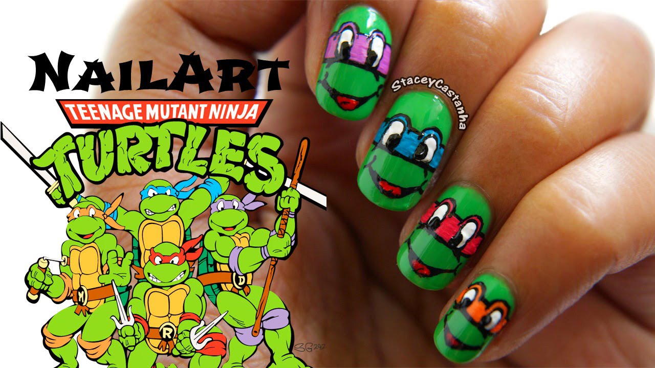 2. Adorable Ninja Turtle Nail Designs - wide 4