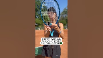 How to put a racquet dampener on ✅#tennis #tennistutorial #tennistip #dampener #tennisstrings