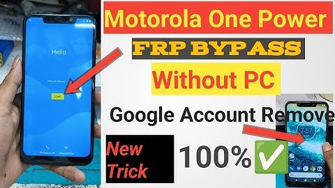 Motorola One Power FRP bypass|Motorola|moto one power Google Account Remove|#motofrpbypass