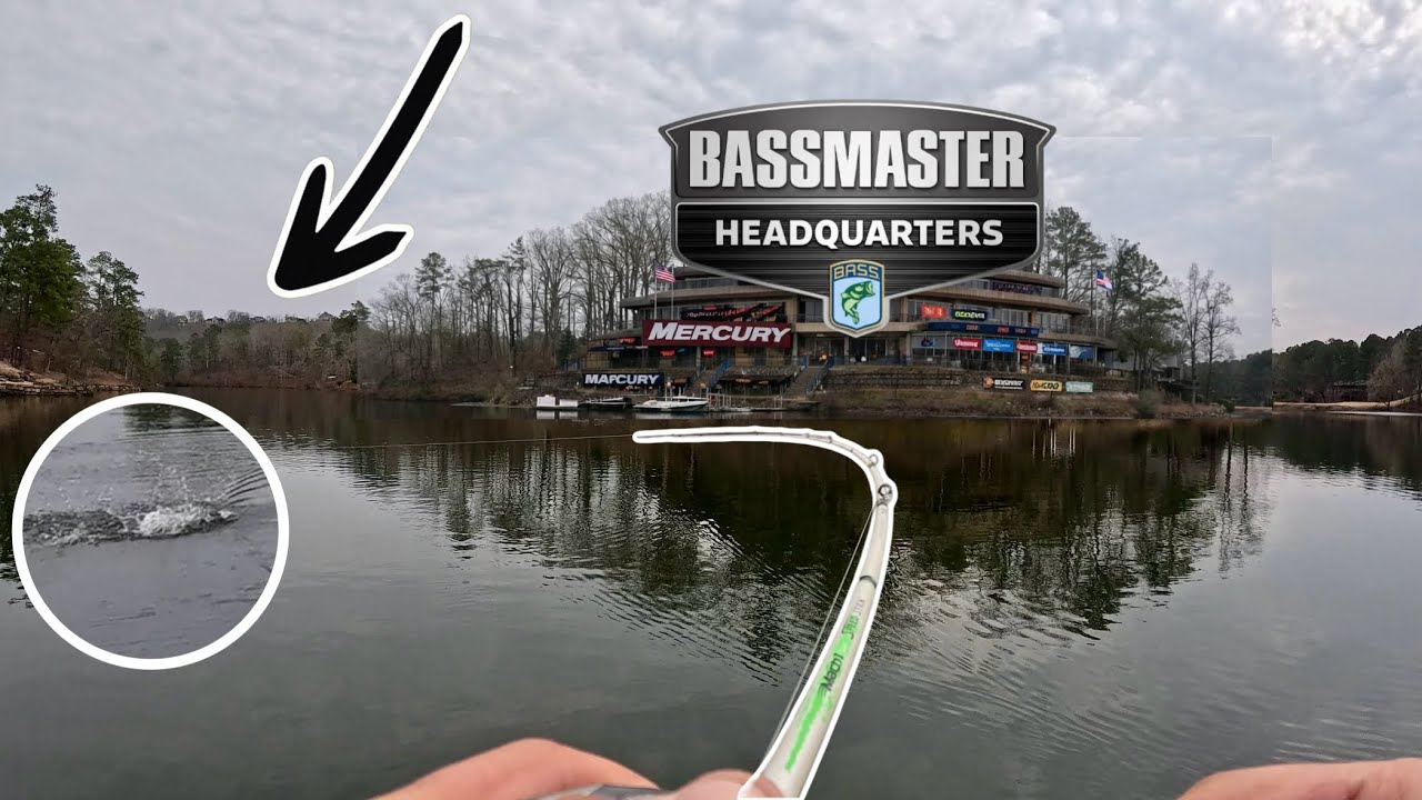 I Fished the BASSMASTER Headquarters Private Lake (Double Digit Bass Schooling)