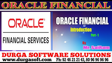 Oracle  Financial Tutorial || online training||Oracle  Financial Introduction Part-1 by SaiRam