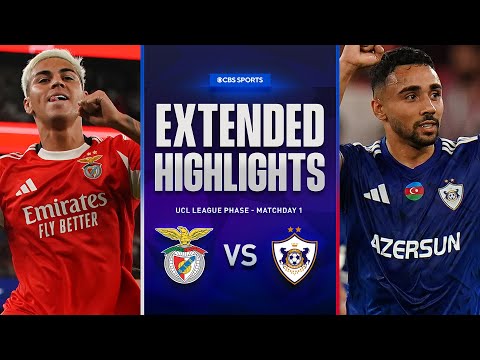 SL Benfica vs. Qarabağ FK: Extended Highlights | UCL League Phase MD 1 | CBS Sports Golazo
