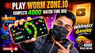 🐍 Playing Worm Zone.io Until I Complete 4,000 Watch Hours! 🎮🔥