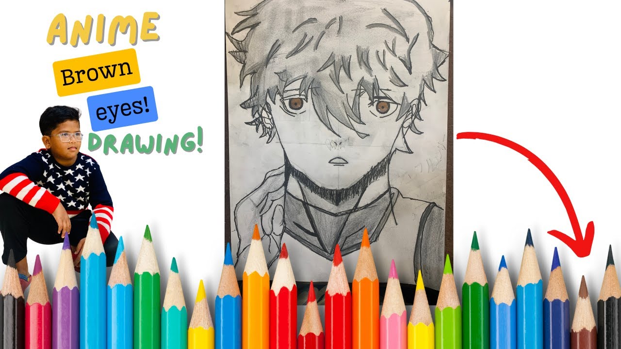 Anime Characters With Brown Eyes Drawing & Coloring | Inkfluencer Ved