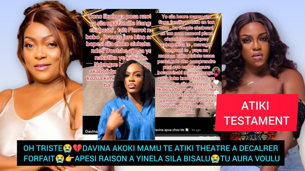 OH TRISTE😭💔DAVIN AKOKI MAMU TE ATIKI THEATRE A DECALRER FORFAIT😭👉APESI RAISON A YINELA SILA BISALU