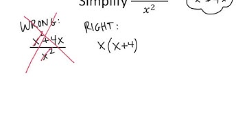 Example: How to simplify algebraic fractions (and how not to)
