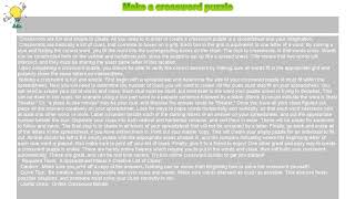 How to Make a crossword puzzle