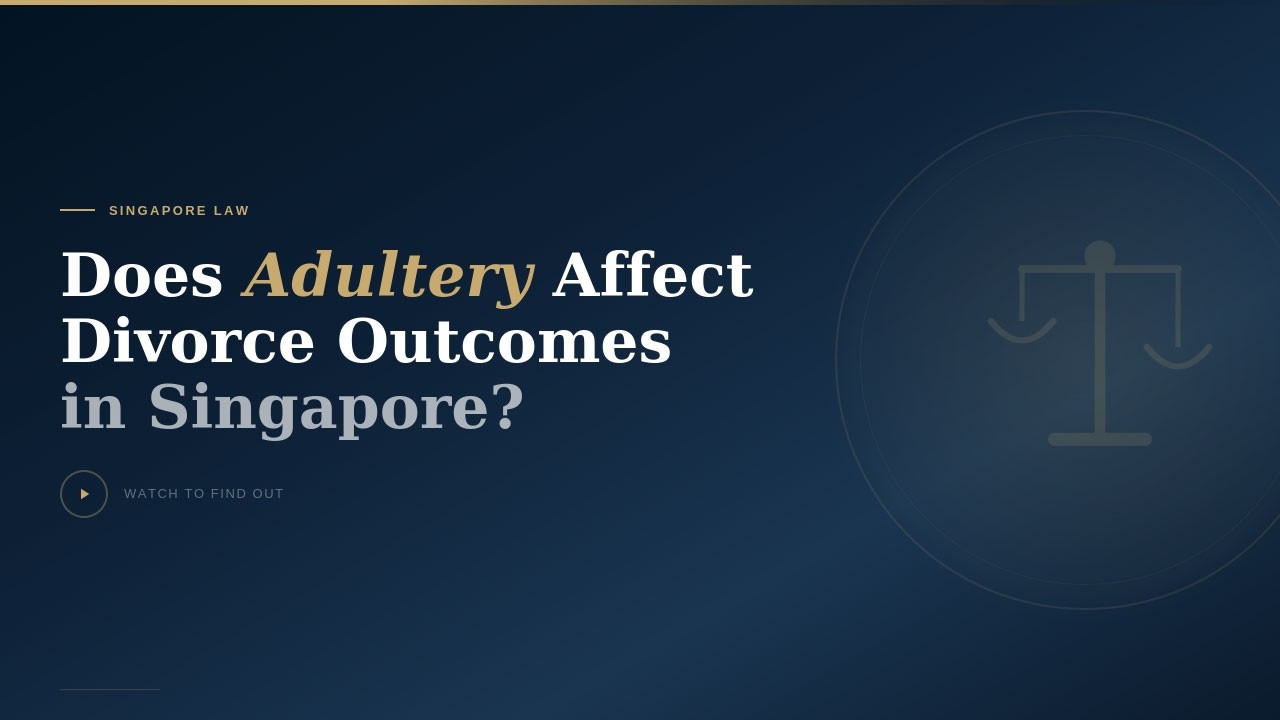 Does adultery affect divorce outcomes in Singapore?