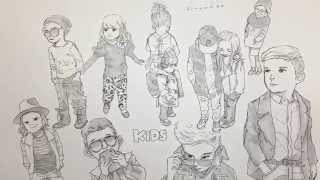 【イラストタイムラプス】下書き（アタリ）無しで模写 - おしゃれキッズ