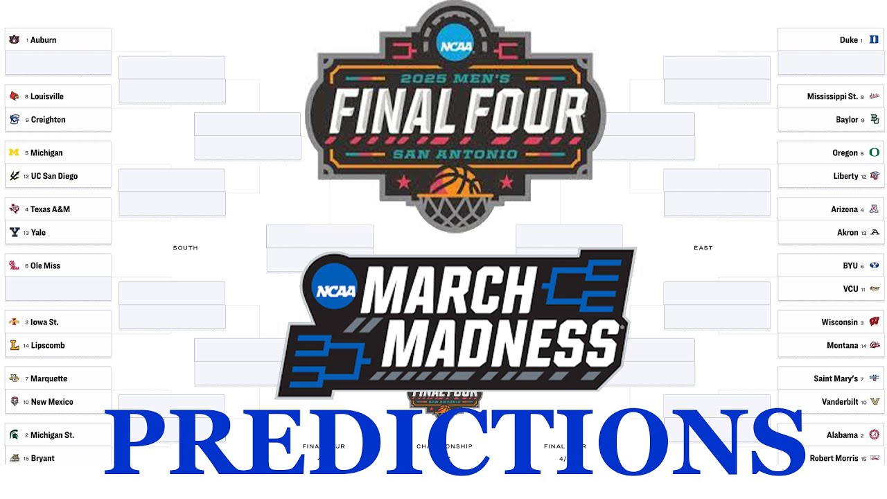 2025 March Madness NCAA Tournament Picks!! **INSANE UPSETS** - YouTube