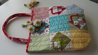 【キュートで簡単バスケットパターン】カバン作り方//size37cmx36cmx 1cm//[Cute and easy basket pattern] How to make a bag by 【Mieko happy-time】 21,059 views 9 months ago 16 minutes