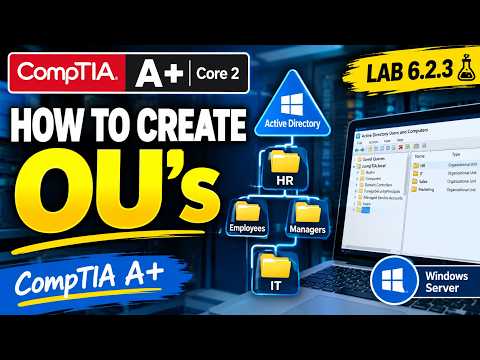 How to Creat OU's| Lab 6.2.3| CompTIA| A+ Core 2