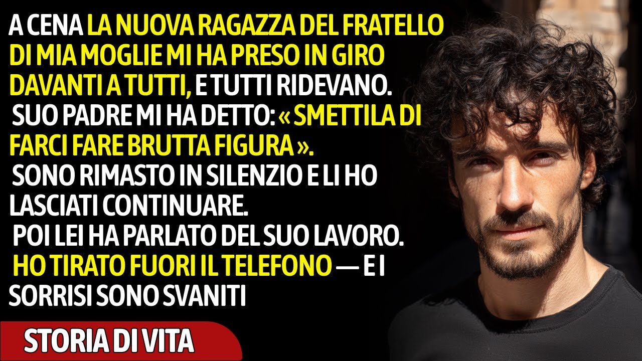 A cena la nuova ragazza del fratello di mia moglie mi ha deriso. Poi ho mostrato…