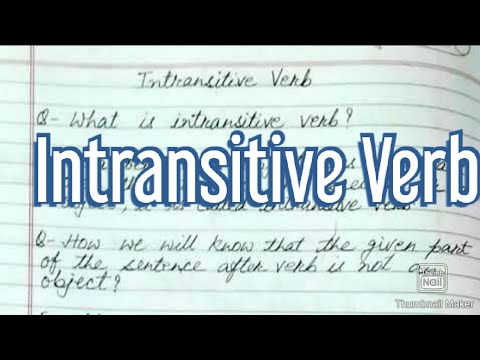 Intransitive Verb || Verb of incomplete predication|| English Grammar ...