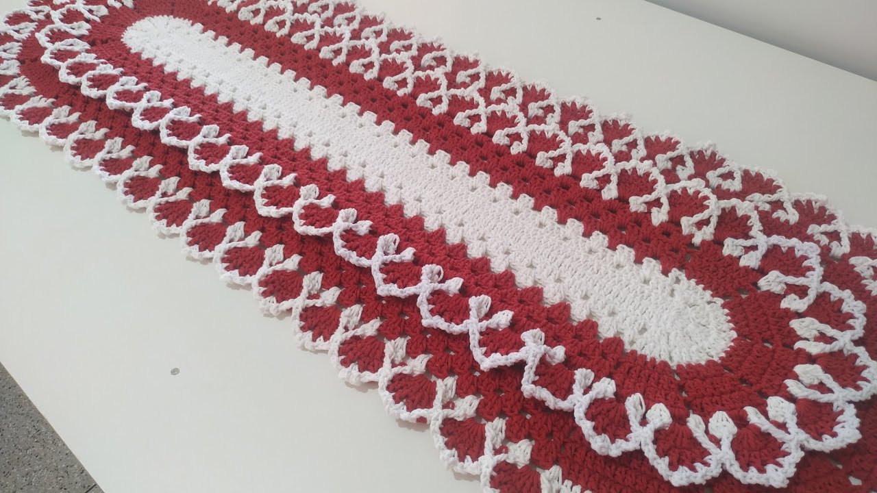 passadeira de crochê com bico duplo ❤️ passo a passo 1/2