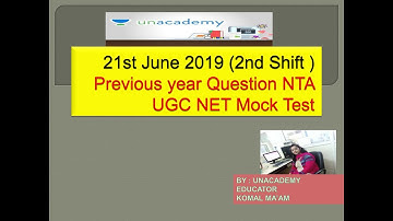 21 june 2019(2nd shift) previous years questions NTA UGC NET PAPER1