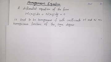 Homogeneous Differential Equations / Example / lec in Urdu