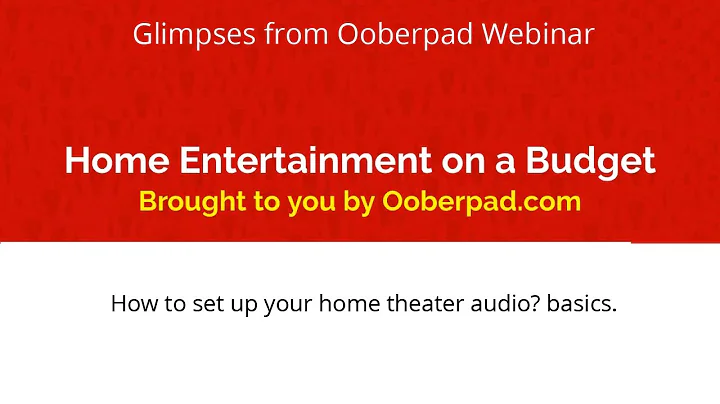 How to set up your home theater audio? basics.