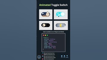 (Save it 🔘) Animated Toggle Switch #coding