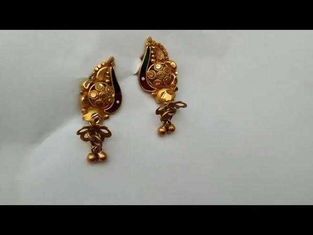 2 Grams Gold Earrings New Design model from GRT jewellers  YouTube