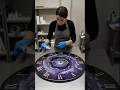 I made my own little galaxy by pouring resin! This purple cosmic clock will not only tell time#DIYC