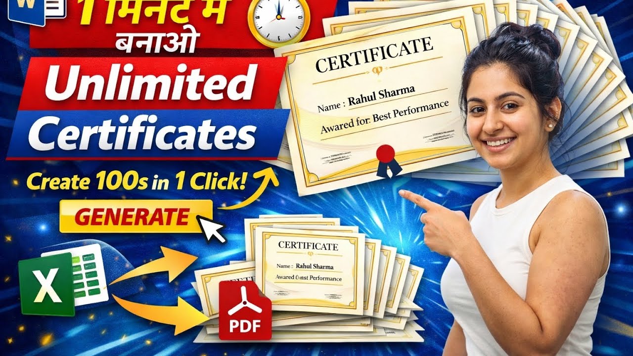 How to Automatically Generate Certificates from Excel to MS Word | Mail ...