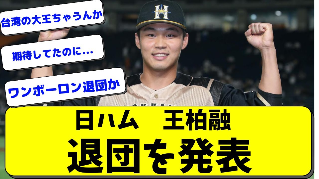 日ハム、ワンボーロンが退団】王柏融選手の退団が発表【北海道日本ハム