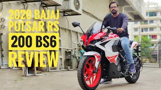2020 Bajaj Pulsar RS 200 BS6 White and Red colour Review. Exhaust sound.