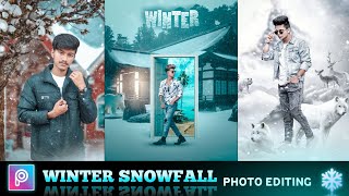 Picsart Winter Snowfall Manipulation Photo Editing || Winter Photo Editing Tutorial In Picsart || screenshot 1
